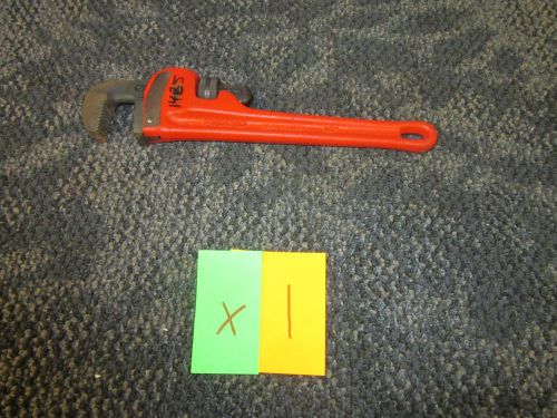 10 INCH RIDGID PIPE WRENCH RED ADJUSTABLE TOOL SPANNER PLUMBER MADE IN USA USED