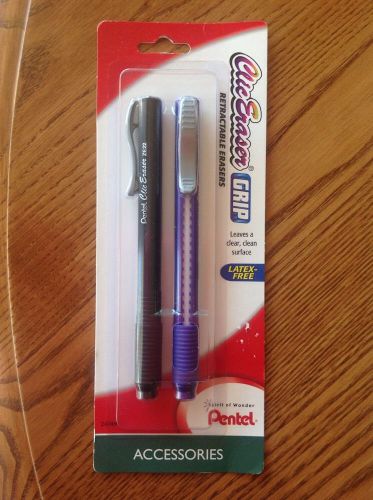 Pentel Clic Eraser Retractable Pen-shaped Eraser GRIP ZE21BP2MT  - 2 pack