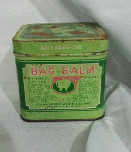 Vintage Bag Balm Cattle Cows Soothing Ointment Udder Dairy Tin Rustic