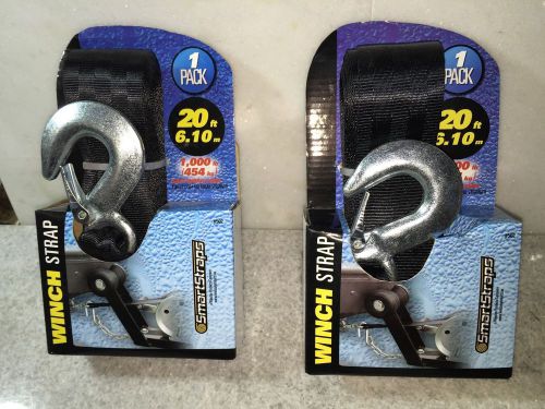 Two (2) Smartstraps Winch Straps 20ft Work Load 1000 lbs New