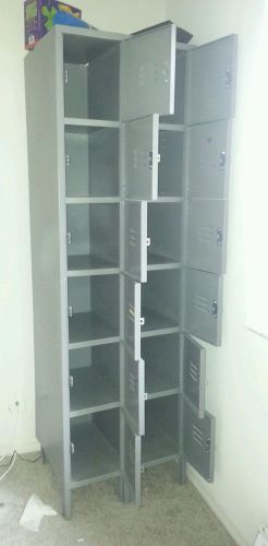 Locker Six Tier 12x17x11.5  12 Door - Assembled Gray