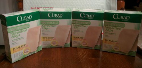 Lot of 4 - Curad Sterile Non-Stick Pads For Sensitive Skin - Ouchless