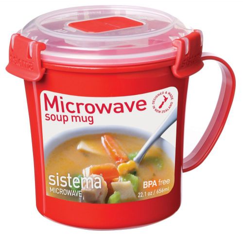 Sistema 656 ml Soup Mug Food Storage Container Microwave safe Freezer Fresh NEW