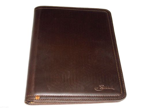 Saddleback leather medium notepad holder in dark coffee brown with dark pigskin for sale