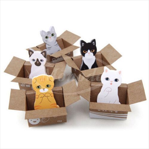 Cute boxed cat Nyanko sticky picked up 30 sheets x 5  150 sheets Notes marker