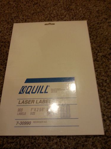 QUILL LASER LABELS, NEON GREEN, 1&#034; X 2 5/8 - 900 LABELS - 7-30990