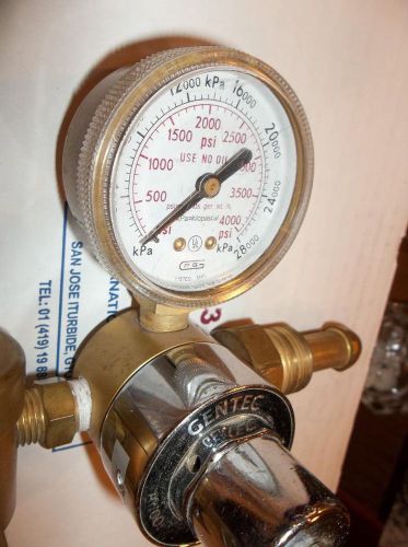 GENTEC Argon 50 PSIG Compressed Gas Regulator 195AR-60 Flowmeter AR/CO2 EUC