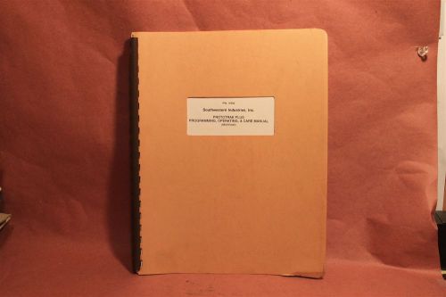 Southwestern Industries Prototrak Plus Programming Operation Manual 15692
