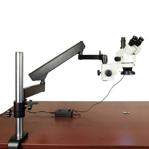 3.5X-90X Trinocular Articulating Arm+Post Boom Microscope+144 LED Ring Light