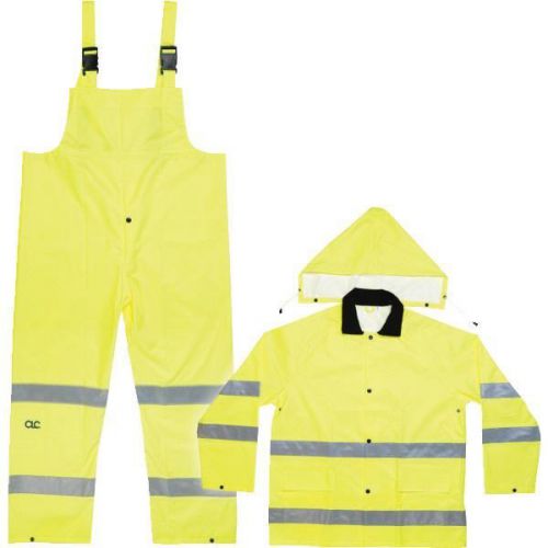 3-Piece Hi Visibility Rain Suit-XL ANSI CLASS 3 RAINSUIT