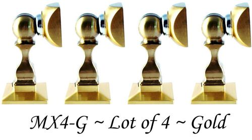 LOT of 4 ~ Gold Finish MX4 MAGNETIC Door Stop /Holder ~Commercial Grade Quality~