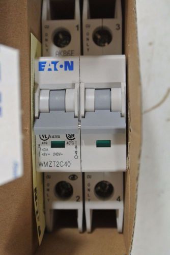 Eaton 2 Pole 40 Amp Feed Through Miniature Circuit Breaker Cat: WMZT2C40