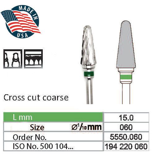 Wilson USA Tungsten Carbide Cutter HP Drill Bit Dental Coarse Medium Cone