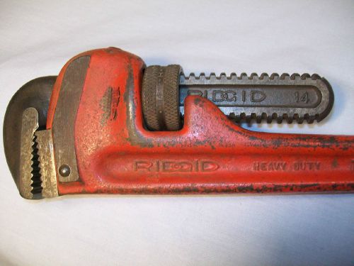 U.S.A. RIGID 14&#034; HEAVY DUTY PIPE WRENCH EXCELLENT