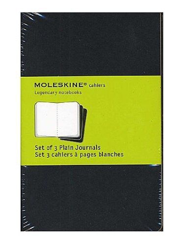 Moleskine Cahier Journals black, blank 3 1/2 in. x 5 1/2 in. pack of 3, 64 pages