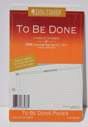 Day Timer To Be Done Refill #87238 - 5.5&#034; X 8.5&#034; - 7 Rings - 2 Pads of 24 Sheets