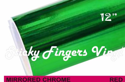 (3 sheets) green mirrored chrome adhesive vinyl 12&#034; x 8&#034; -signs crafts decals for sale