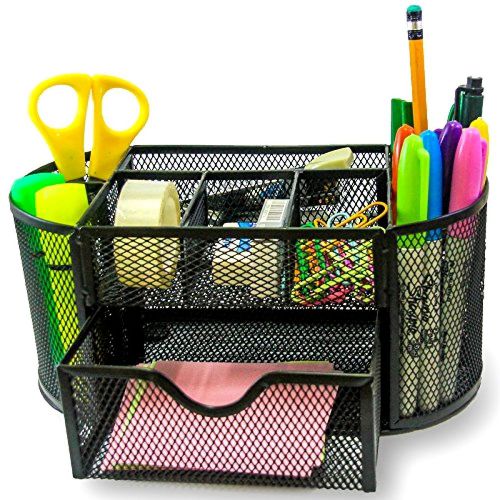 Prtsupply desk organizer | caddy, features elegant black mesh wire design, 9 spa for sale
