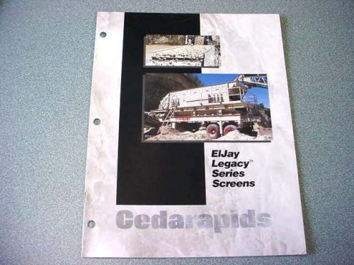 Cedarapids Eljay Legacy Series Screens Brochure