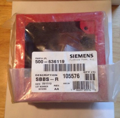 NEW Siemens SBBS-R Red Surface Speaker Back Box Fire Alarm Part # 500-636119