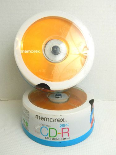 2- Memorex 25 pack Recordable CD-R 52X 700MO 80 min NIP- 50 Total