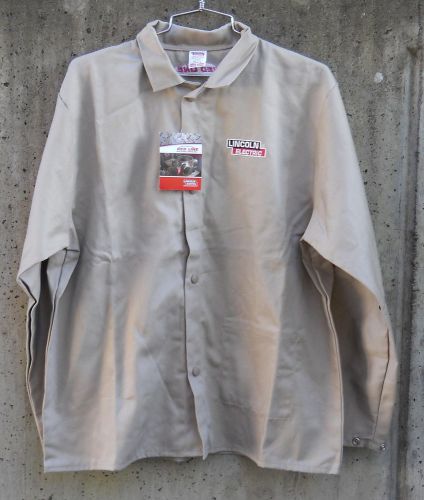 New lincoln electric red line k3317-xl khaki fr cloth welding jacket for sale