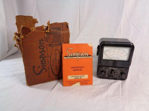 Vtg Bakelite Simpson 260 Multimeter Volt Ohm Electrical Tester + Box &amp; Manual