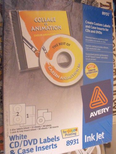 Avery 8931 InkJet Labels CD and DVD with Case Inserts