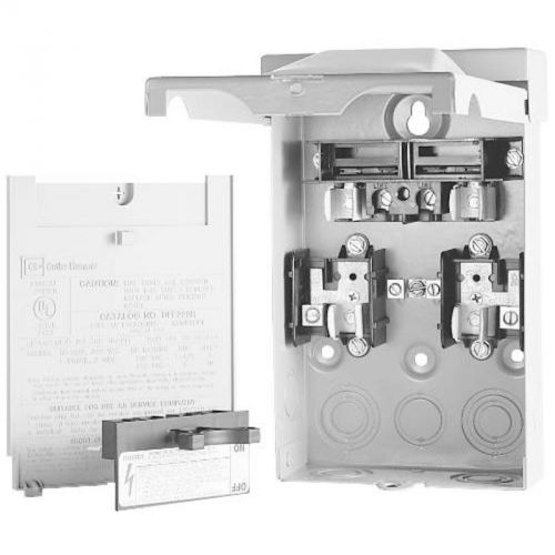 Ac disconnect raintight 30a 2-fuse eaton circuit breakers dpf221r 076335047799 for sale
