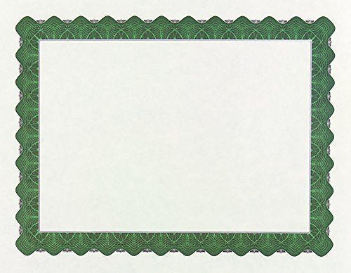 Great Papers! Metallic Green Border Certificate, 8.5&#034;x 11&#034;, 100 Count 934200
