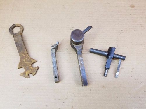 Lot of assorted tool bit holders, multi position lathe bit tool-holder w/wrench for sale