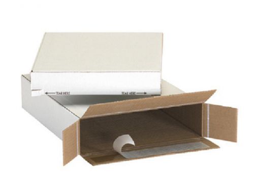 11 1/8&#034; x 2&#034; x 8 3/4&#034; white self-seal side loading boxes mailers (bundle of 25) for sale