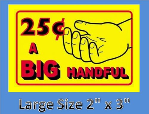 10 big handful stickers bulk vending labels inside mount for sale