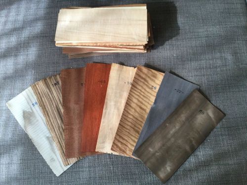 Rare collection fine wood Veneers.  50, 4x9 Inch, Brazilian Rosewood Etc
