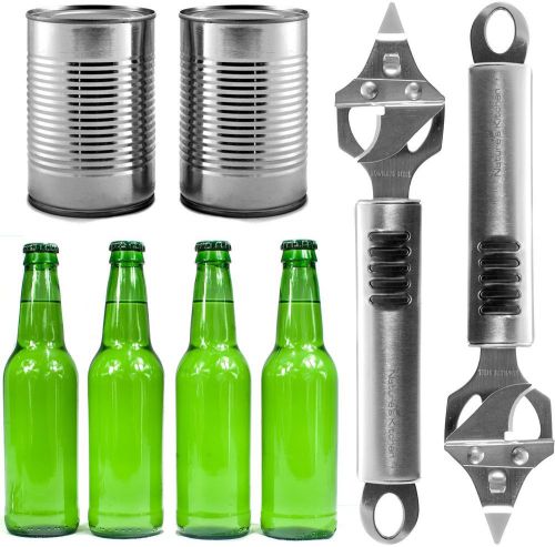 Bottle Opener &amp; Can Punch Stainless Steel Commercial Grade Bartenders