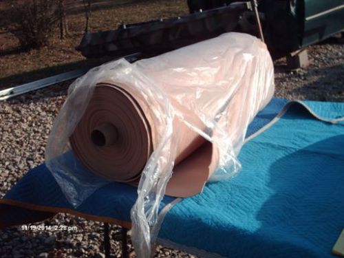 Breathable fabric, tan, 1/8 in thick, 52 in wide, new, per running yard for sale