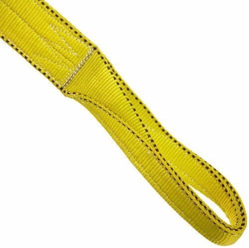 Liftex EE Nylon Web Sling, Eye-and-Eye, Yellow, 2 Ply, 15 Length, 3&#034; Width, 2&#034;