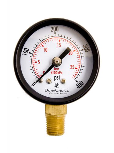 2&#034; utility pressure gauge - blk.steel 1/4&#034; npt lower mount 400psi for sale