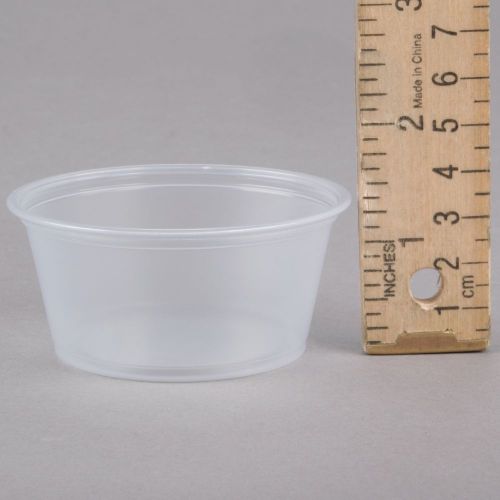Solo Complements 3.25 oz. Plastic Souffle Portion cups w/lids 1250 ct