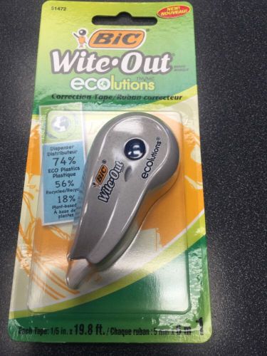 BIC Wite-Out Ecolutions Mini Correction Tape, 1/5 X 237 in, White, 2 Packs