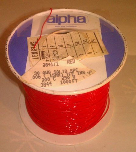 Alpha. Hook-up Wire 30AWG SOLID PTFE  SPOOL RED