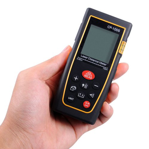 100m/328ft laser distance meter range finder handheld measure w/ backlit cp-100s for sale