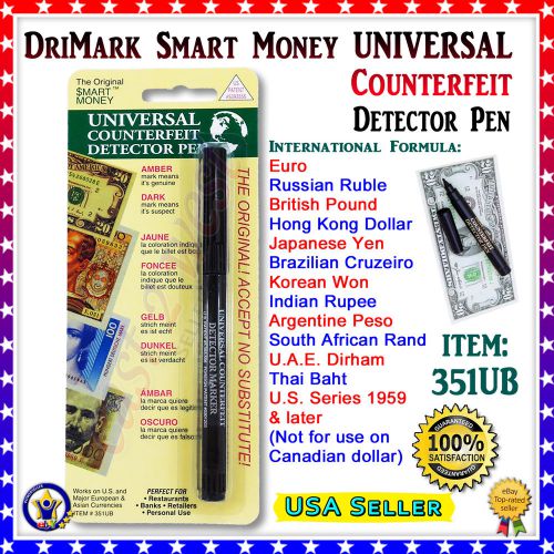 DriMark Smart Money UNIVERSAL Counterfeit Detector Marker Pen 351UB