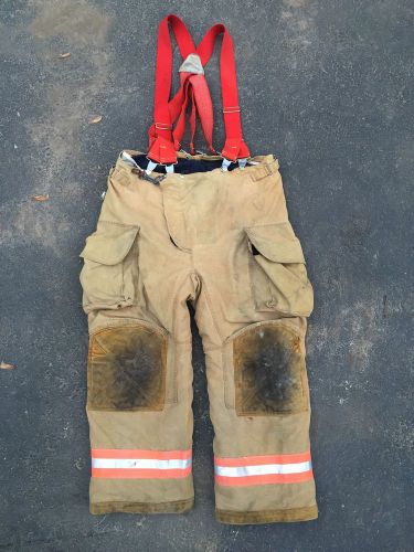 Janesville lion firefighter pants / turnout gear w/ suspenders - size 42 regular for sale