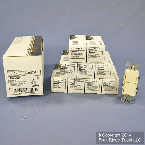 10 leviton almond decora duplex rocker light switches duplex 20a 120/227v 5627-a for sale