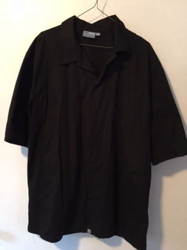 CHEF WORKS COOL VENT BLACK SHORT SLEEVE CHEF COAT SIZE EXTRA LARGE