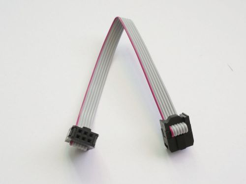2x3 (6-pin) idc ribbon cable, 2.54mm pitch, 15cm - usa seller - free shipping for sale