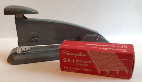 Swingline Speed Stapler #4 Industrial Art Deco Retro Grey Stapler w/Staples