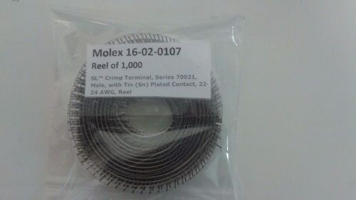 16-02-0107, Molex, Strip of 1,000, Series 70021, Male, Tin Plated Contact