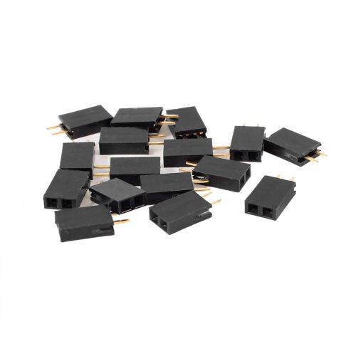 16pcs Straight Single Row 2.54mm Pitch 2 Pins Connector Female Header CT